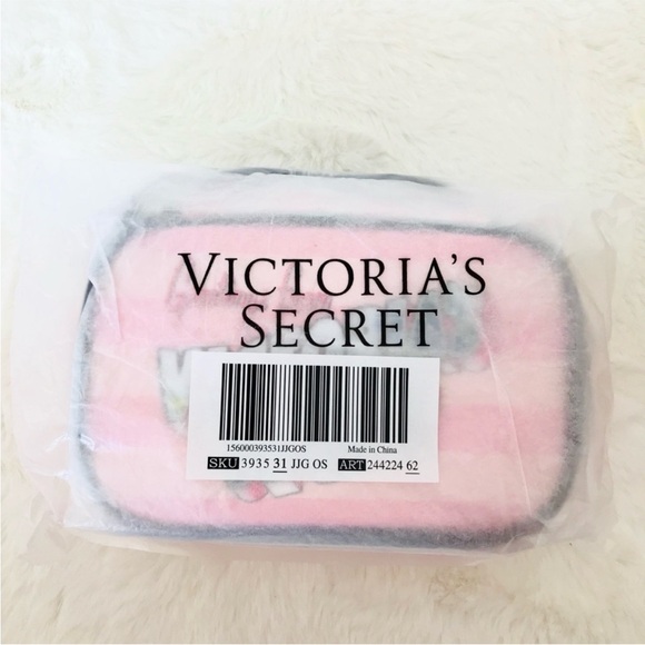 NWT Victoria's Secret Pink and White Striped Cosmetic Case - Picture 6 of 6